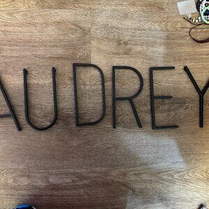 Black Wrought Iron--AUDREY Letters